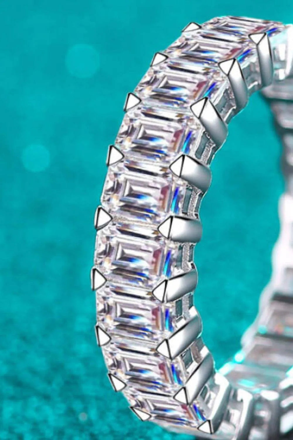 10.5 Carat Moissanite Rhodium-Plated Ring Moissanite - Tophatter Daily Deals